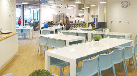 Product Focus London training venue - Wallacespace dining area, Clerkenwell Green