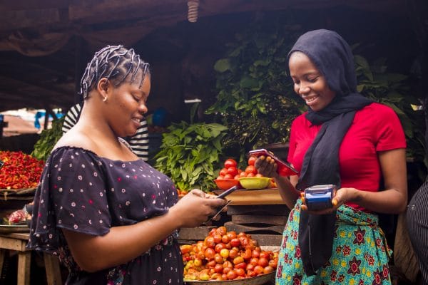 African woman shopping