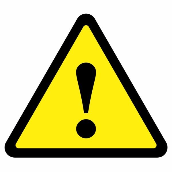 Yellow triangle with exclamation mark