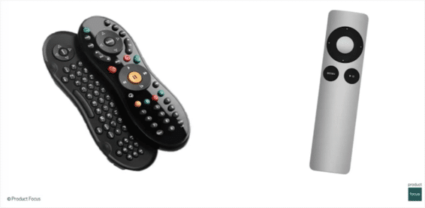 Two TV remote controls released around the same time.